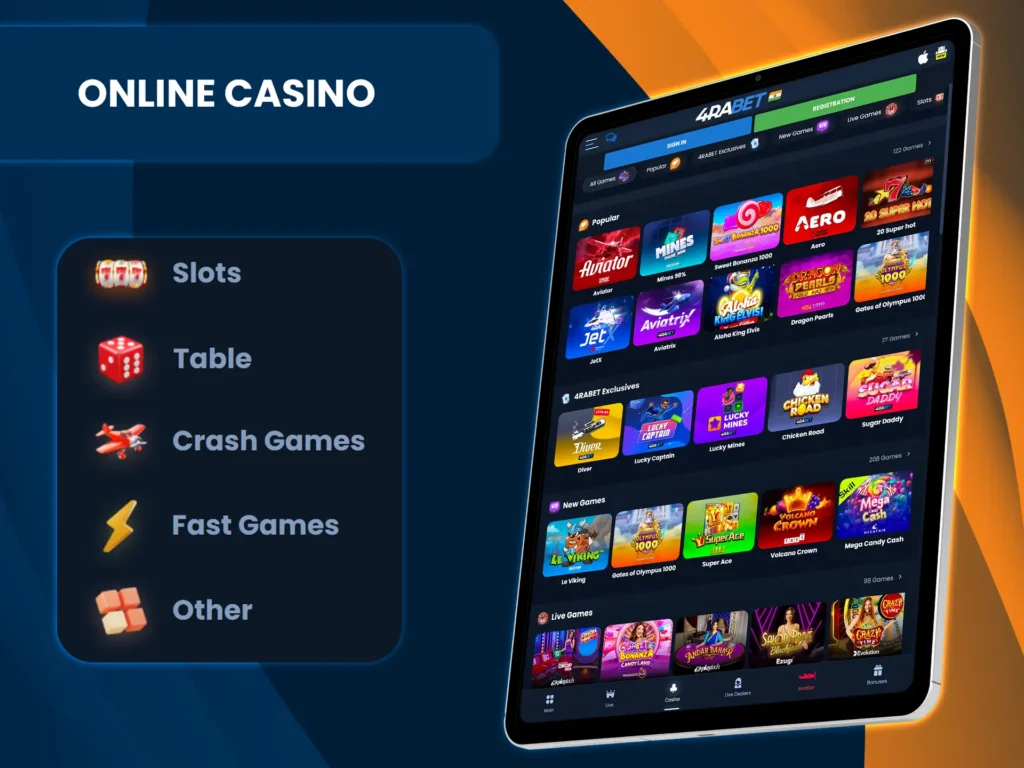 4rabet offers over 6000 games from licensed providers, ensuring a wide variety for all players.