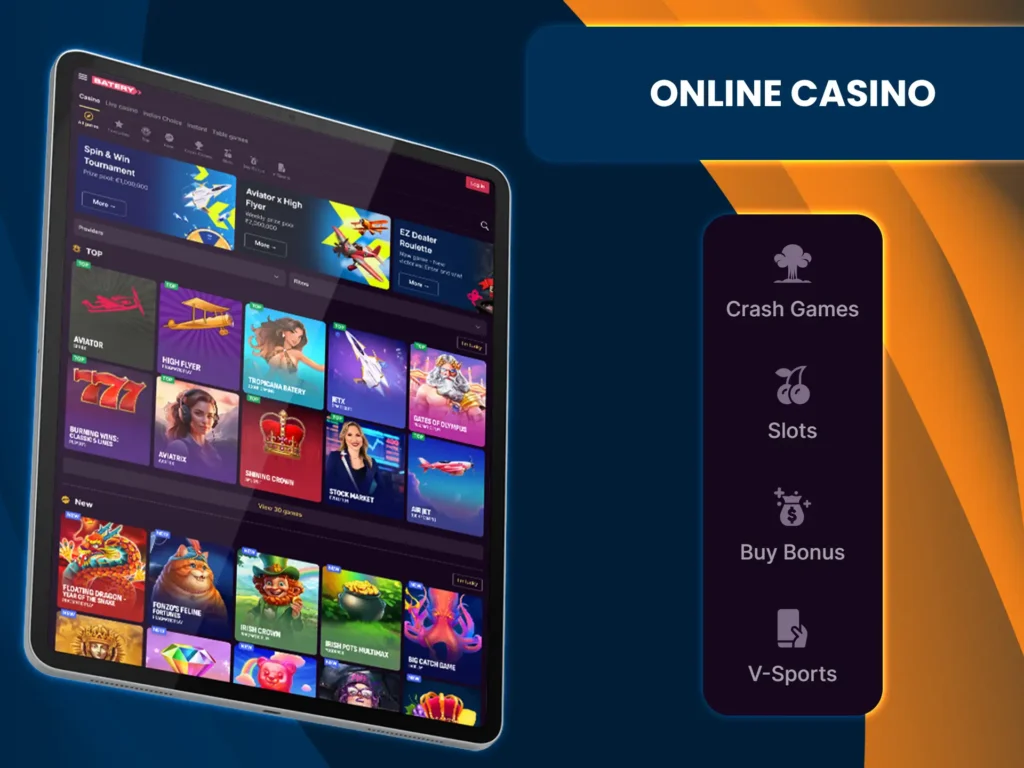 Batery offers 4000 licensed, mobile-optimized casino games.