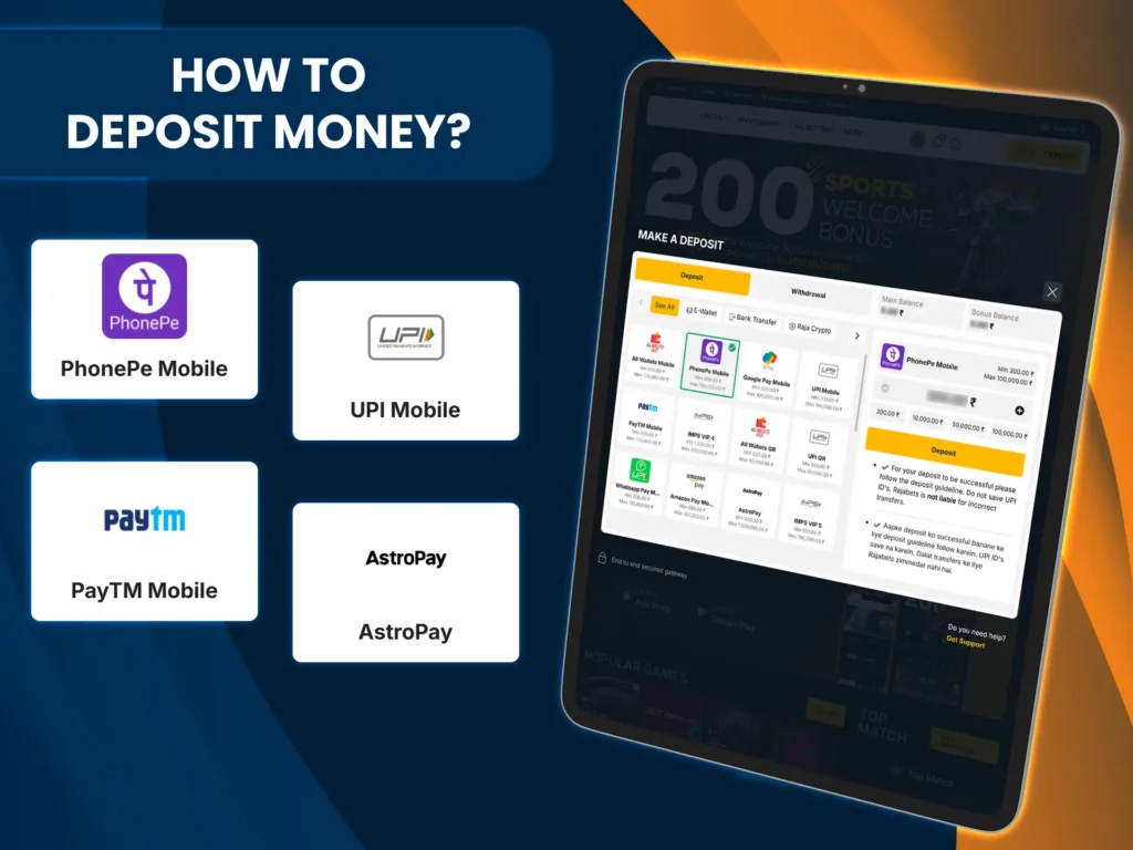 Use this guide to easily deposit funds to play live casino games.