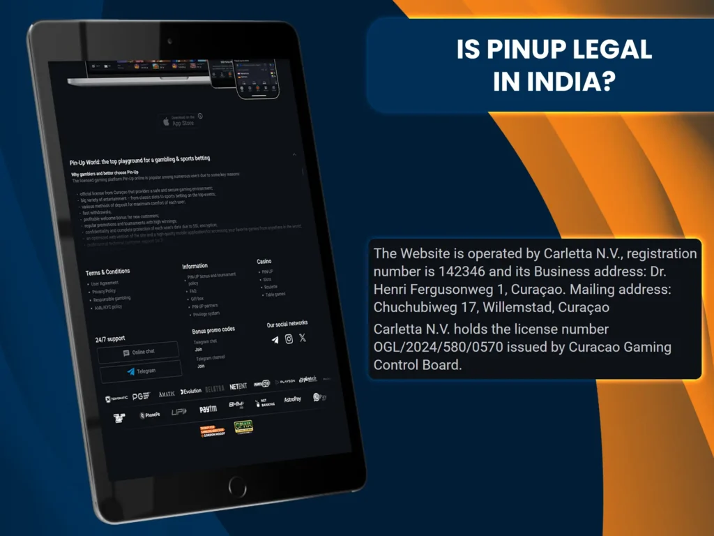 PinUp Casino is licensed by Curacao, ensuring user data confidentiality and fair play.