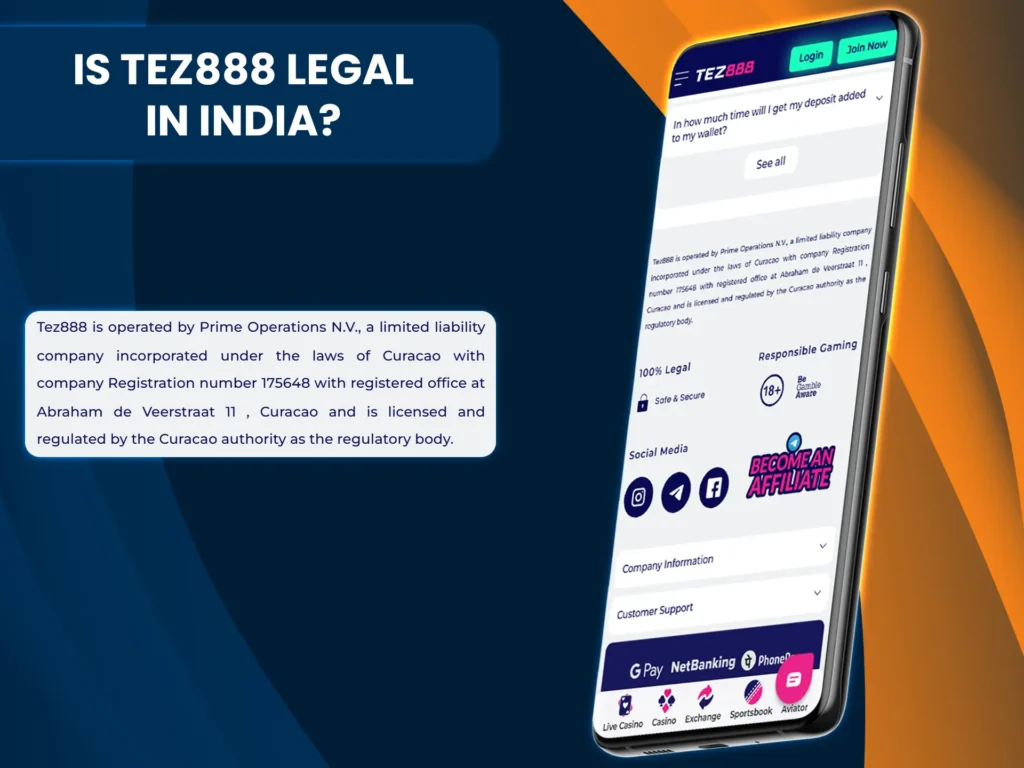 Licensed in Curacao, Tez888 ensures legal operation, data security, and fair play.