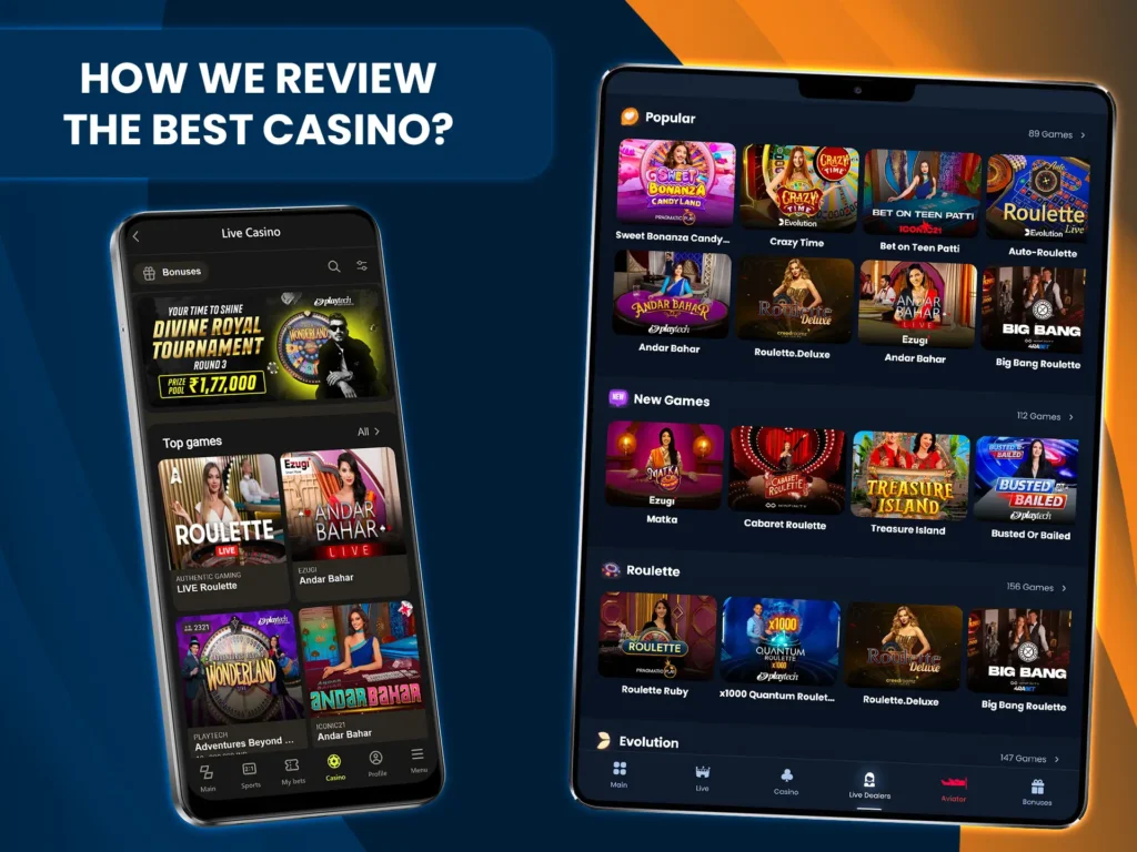 Our Live Casino reviews cover key aspects like user experience, licensing, security, and customer support.