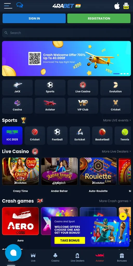 Open the site and enjoy live casino on iOS play and win big.