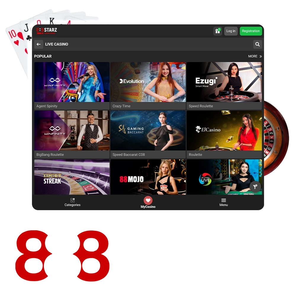Licensed in Curacao, 888Starz Casino offers games, convenient payments and bonuses.