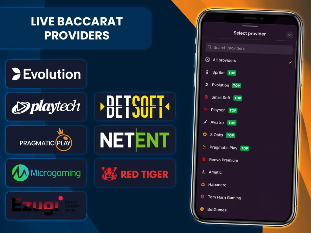 Top developers create quality Baccarat games for live casinos.