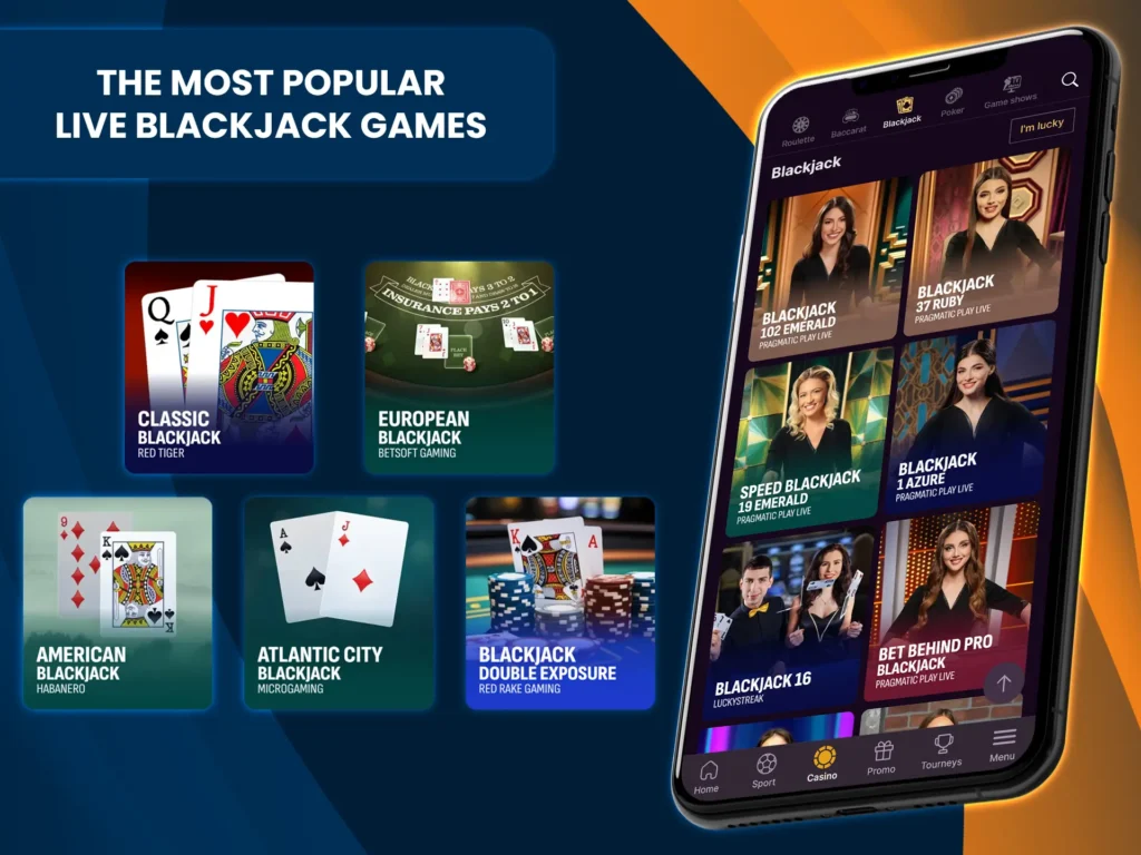 In a live casino you will find many versions of blackjack, from classic to unique, offering a variety of gameplay.