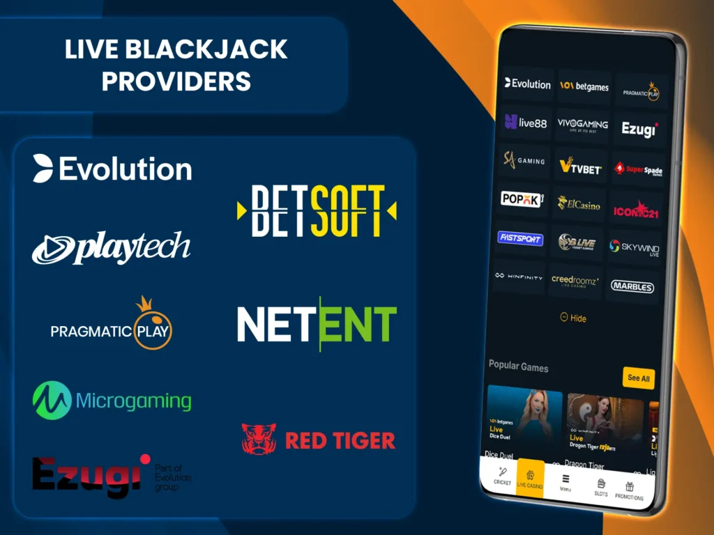 Many providers supply fair and exciting blackjack games for live casinos.