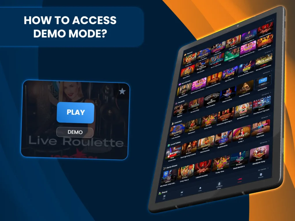 Just select the demo version of your preferred game at live casino and start playing.