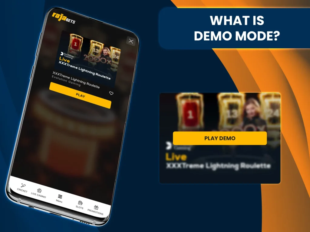 Demo mode allows you to try the real game, but using virtual credits rather than real money.