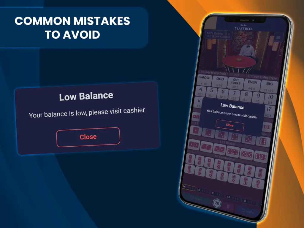 Increase your winnings by avoiding misjudging Sic Bo odds or making risky bets at live casino.