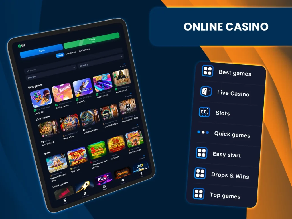 LuckyStar Casino offers a wide range of games to suit all tastes.