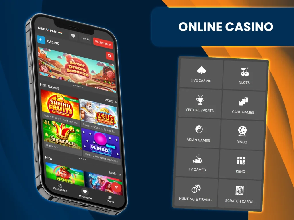 MegaPari's online casino offers a diverse selection of games.