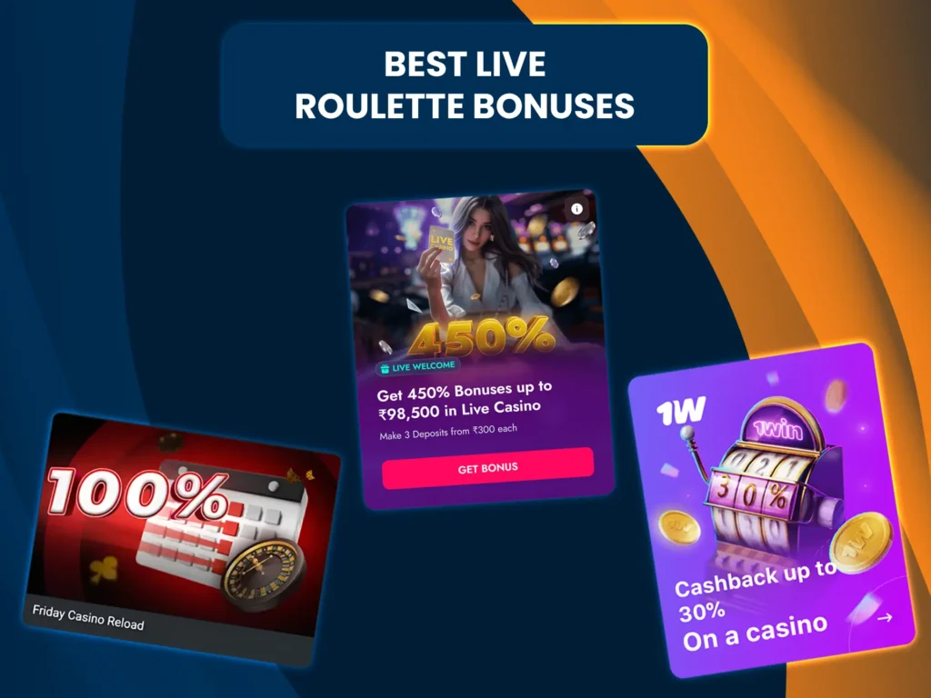 Live casinos offer bonuses for roulette games.