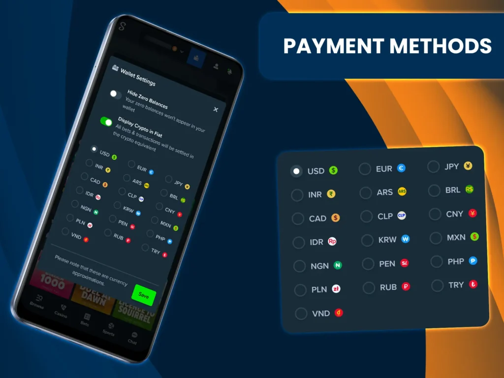 Stake is a crypto-first casino for Indian players with some fiat options.