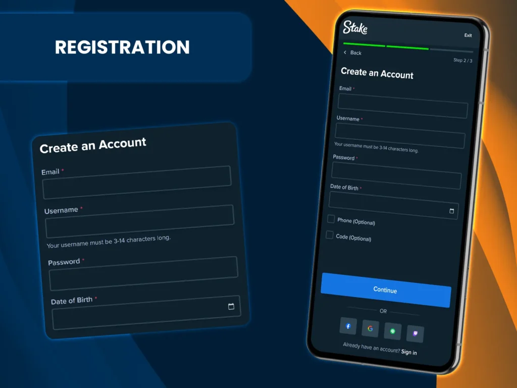 Learn how to create a Stake Casino account.