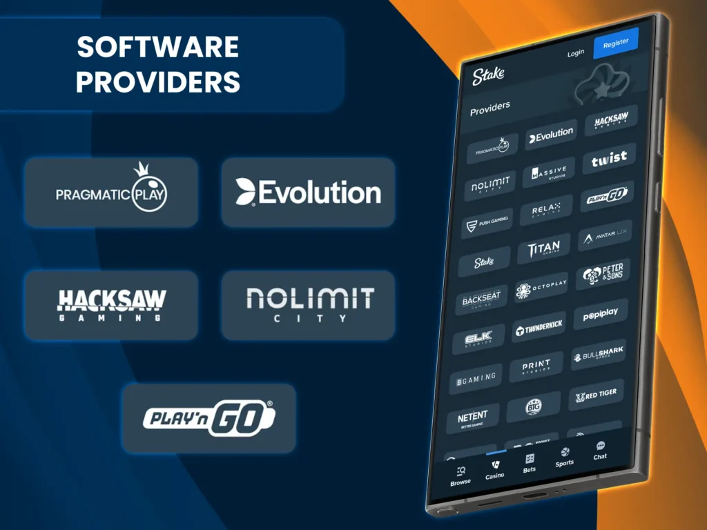 Stake Casino partners with top game developers to offer a diverse game selection.
