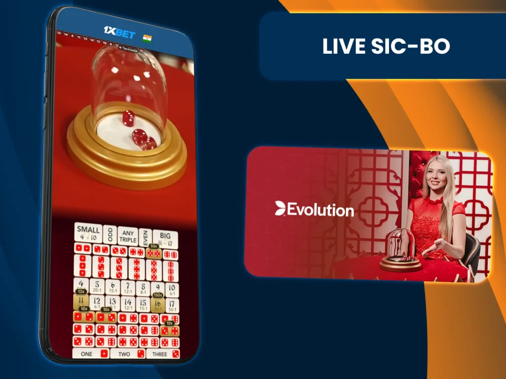 Experience the thrill of Live Sic Bo on 1xBet.