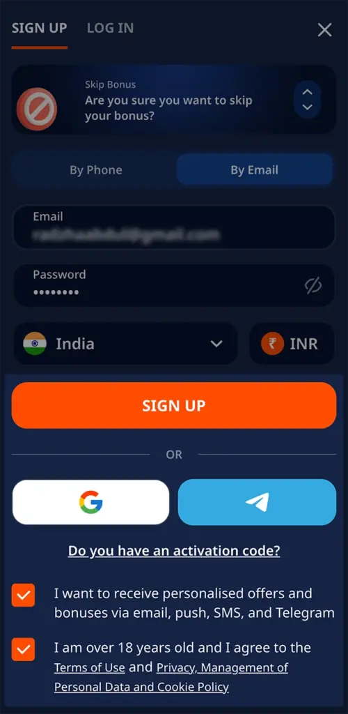 Check that you have filled in the form correctly on the Patang website before submitting it.